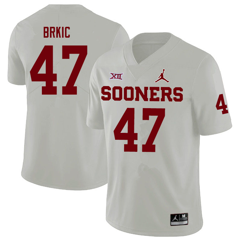 Men #47 Gabe Brkic Oklahoma Sooners Jordan Brand College Football Jerseys Sale-White